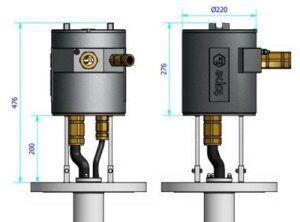 Top Mounted Atex Immersion Heater. Terminal Box